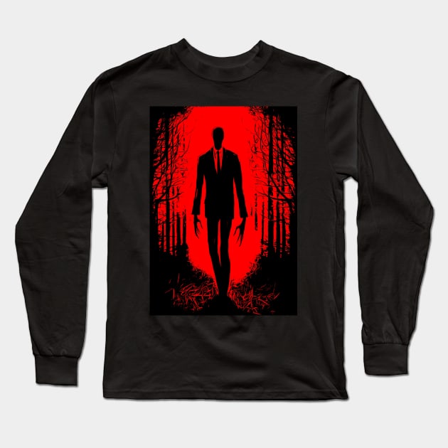 Slenderman 02 Long Sleeve T-Shirt by BarrySullivan